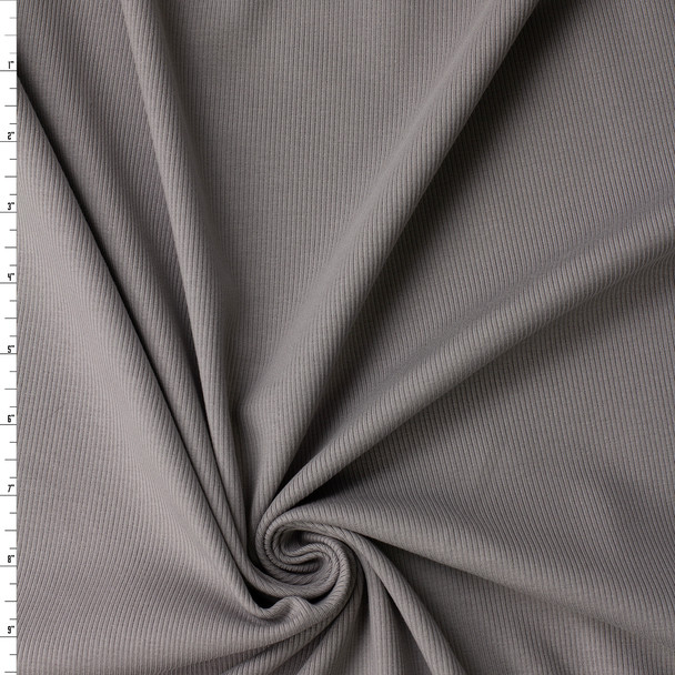 Steel Grey Peached Stretch Rib from ‘Beyond Yoga’ #32147 Fabric By The Yard