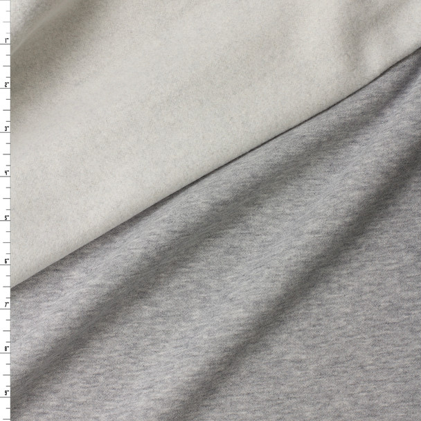 Heather Grey Peached Cotton Blend Sweatshirt Fleece from ‘Beyond Yoga’ #32160 Fabric By The Yard