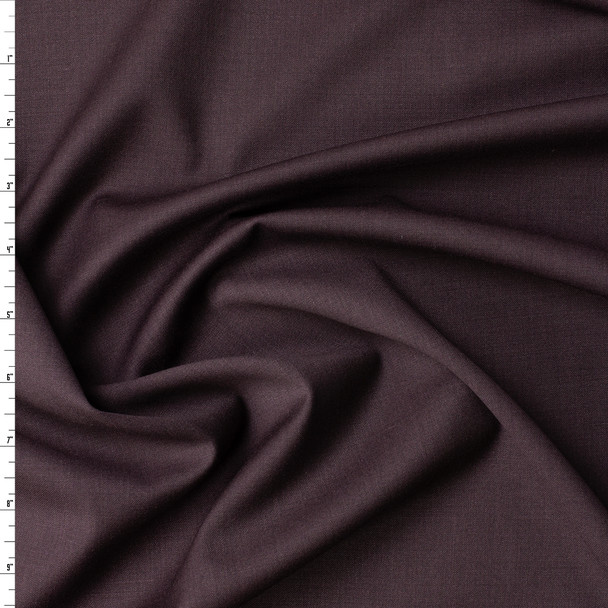 Deep Plum Melange Super 120s Worsted Wool #32170 Fabric By The Yard