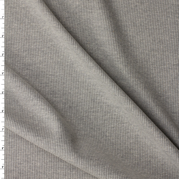 Heather Grey Cotton/Spandex Rib Knit #32202 Fabric By The Yard
