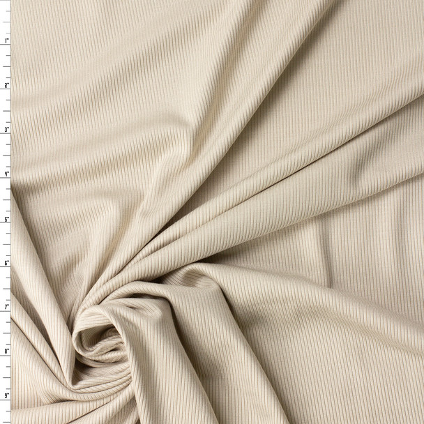 Limestone Heavy 2x1 Rayon/Spandex Rib Knit #32204 Fabric By The Yard