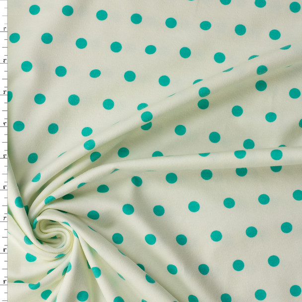 Spotted Bubbles Turquoise Stretch Cotton Jersey Knit from Art Gallery Fabrics #32307 Fabric By The Yard