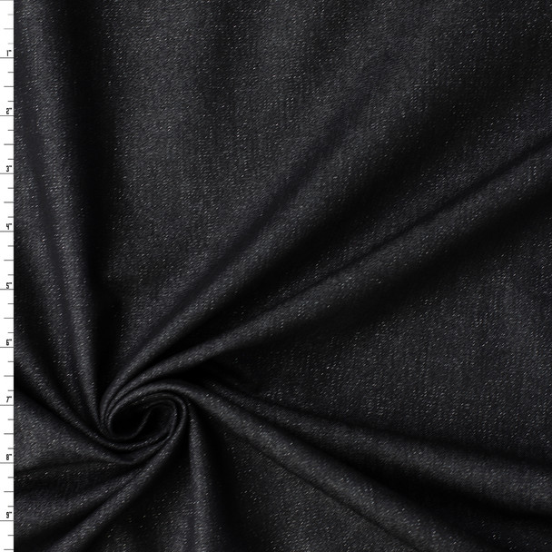 Sparkling Black Lightweight Denim #32339 Fabric By The Yard