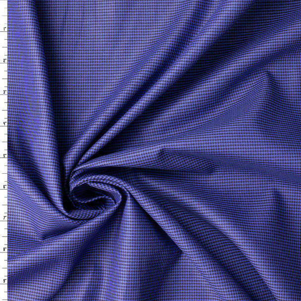 Deep Violet and Black Mini Houndstooth Fine Brushed Cotton #32364 Fabric By The Yard