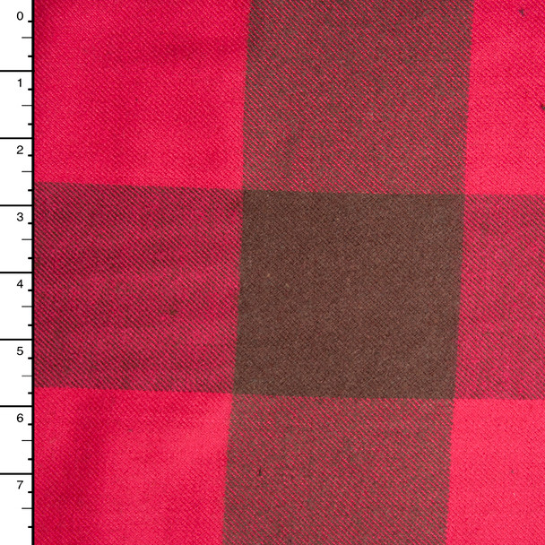 Hot Pink and Brown Large Buffalo Plaid Flannel