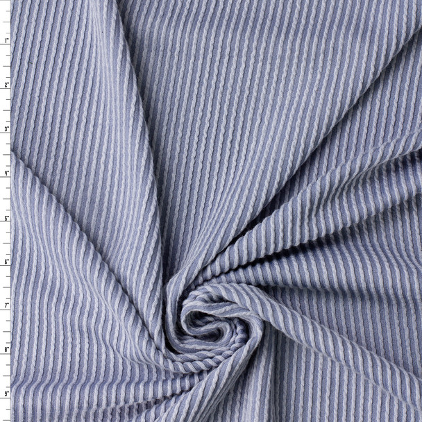 Dusty Blue Urban Wavy Rib Knit #32411 Fabric By The Yard