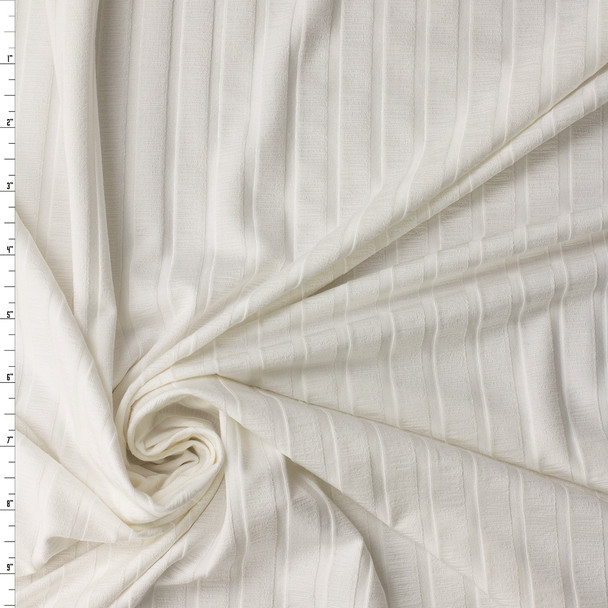 White Modal/Spandex Wide Fashion Rib Knit #32424 Fabric By The Yard