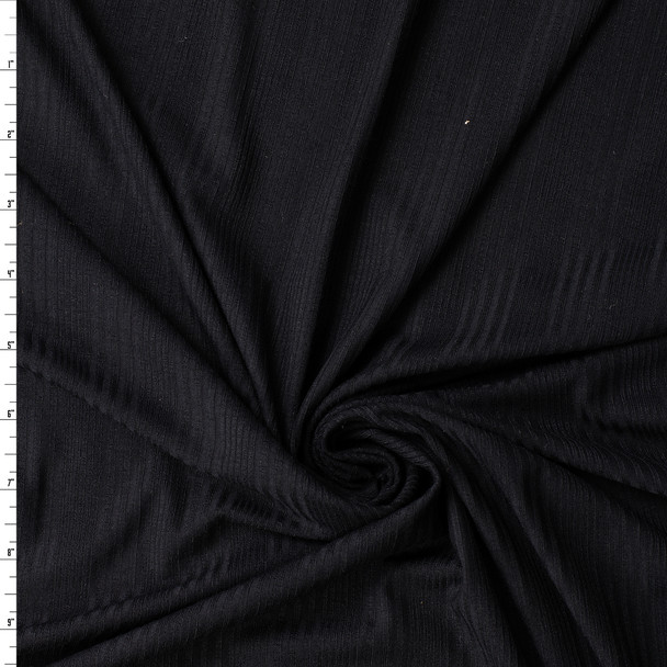 Black Variegated Modal/Spandex Fashion Rib Knit #32434 Fabric By The Yard