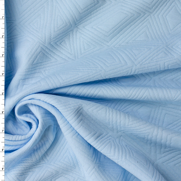 Turquoise Geo Quilted Look Double Knit #32436 Fabric By The Yard