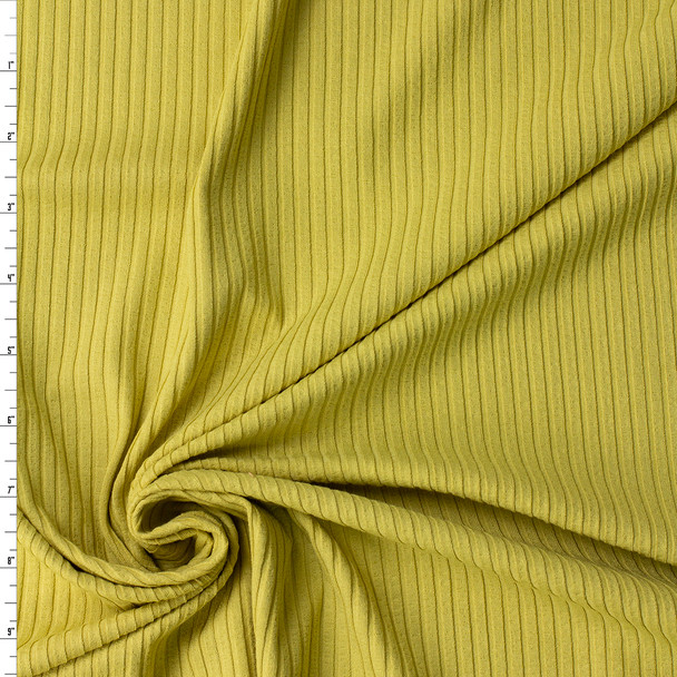 Chartreuse Rayon/Spandex Fashion Rib Knit #32449 Fabric By The Yard