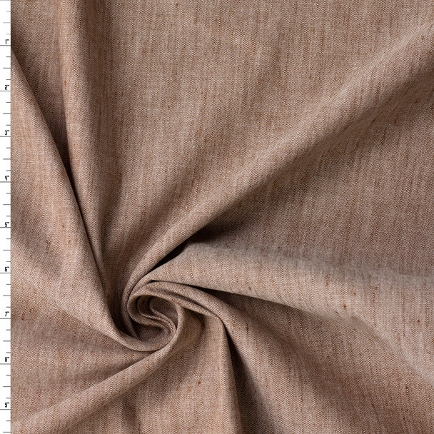 Mocha Chambray Marabella Stretch Linen/Viscose #32482 Fabric By The Yard