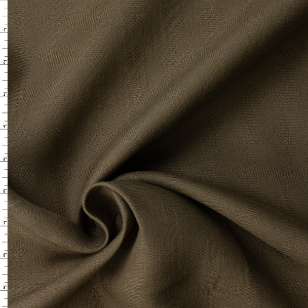 Dark Khaki European Linen #32486 Fabric By The Yard