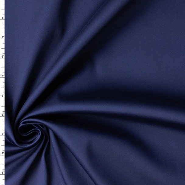 Navy Stretch Cotton Sateen #32533 Fabric By The Yard