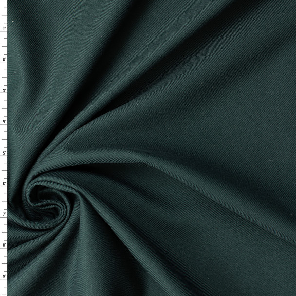 Dark Forest Green Brushed Poly/Viscose Twill #32544 Fabric By The Yard
