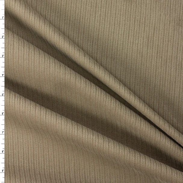 Dark Khaki Ribbed Low Pile Cotton Woven #32555 Fabric By The Yard