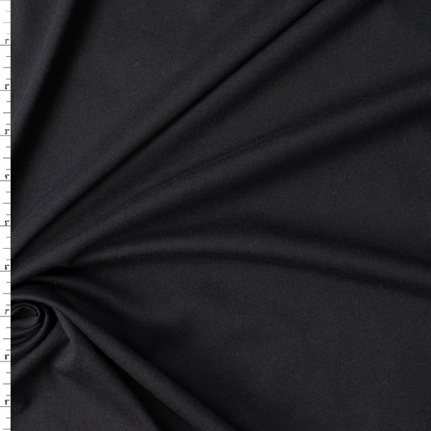 Black 100% Combed Cotton Jersey Knit #32570 Fabric By The Yard