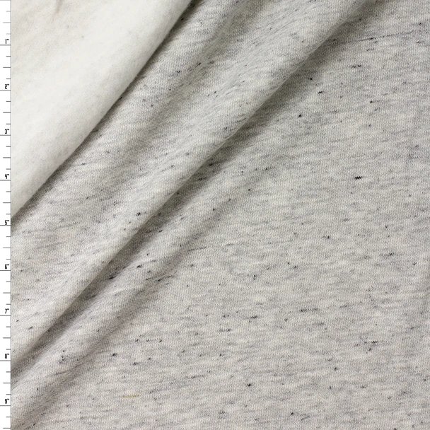 Grey Dotted Heather Cotton Sweatshirt Fleece #32573 Fabric By The Yard