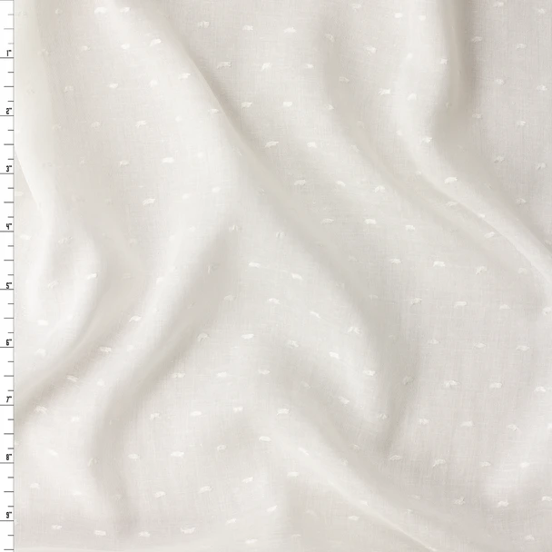 White Italian Cotton Clip Dot #32590 Fabric By The Yard