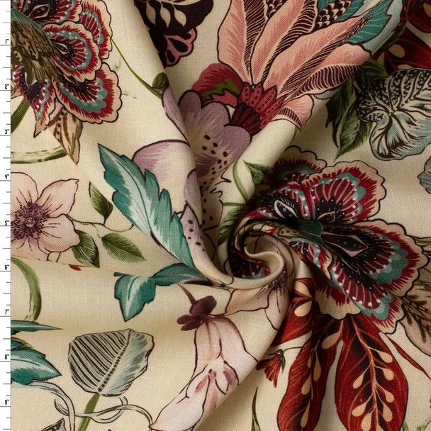 Ornate Botanica Italian Linen #32693 Fabric By The Yard
