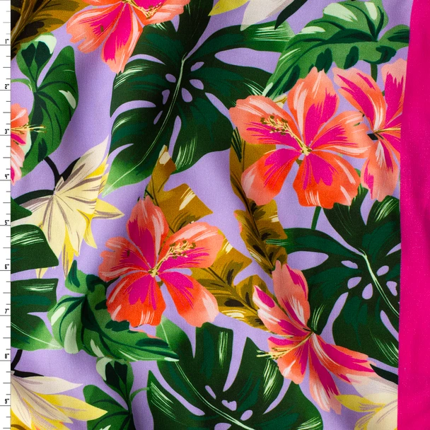 Bohemian Garden Border Print Italian Crepe Textured Viscose #32731 Fabric By The Yard