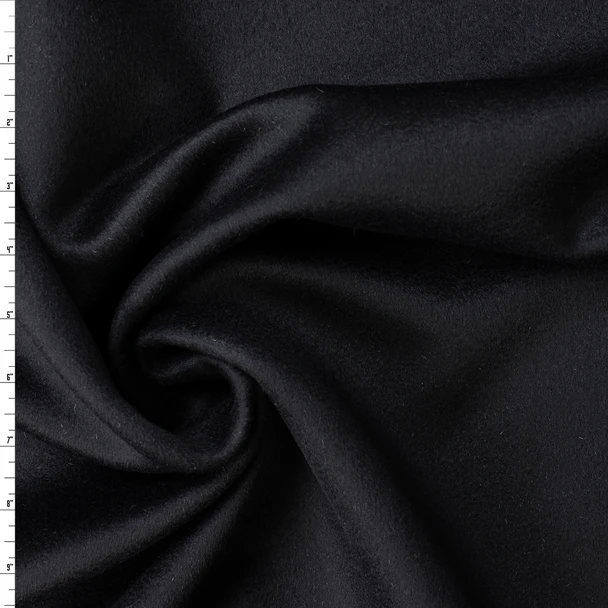 Black Double Faced Pure Cashmere Coating from Piacenza #32771 Fabric By The Yard