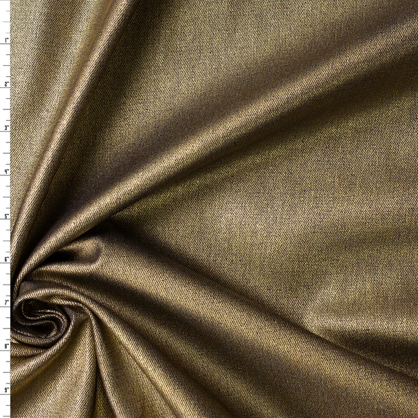 Metallic Gold on Indigo 11.3oz. Italian Denim from Jacob Cohën #32808 Fabric By The Yard