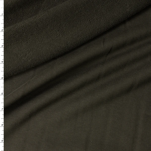 Taupe 9.9oz. Italian Cotton French Terry from Brugnoli #32833 Fabric By The Yard