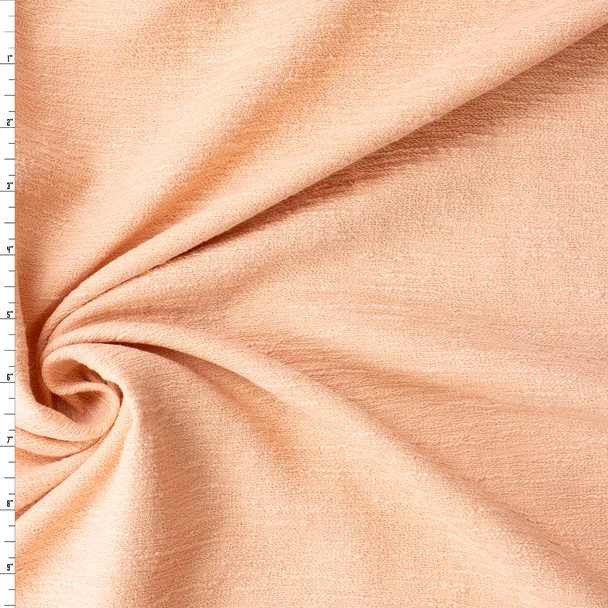 Peach Textured Linen/Viscose Slub Crepe #32855 Fabric By The Yard