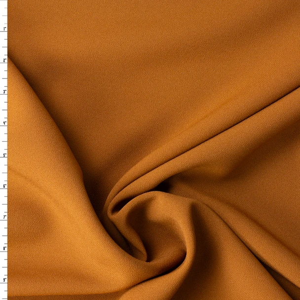 Caramel Viscose/Poly Stretch Double Cloth Suiting #32858 Fabric By The Yard