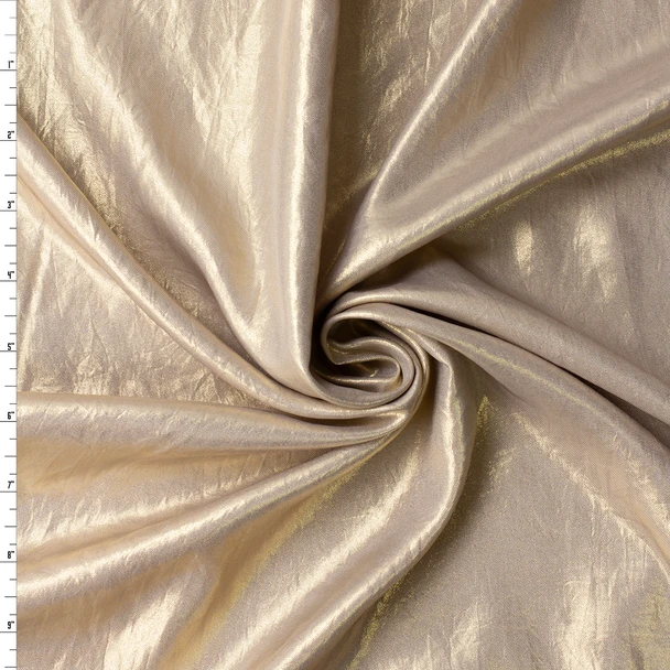 Light Gold Metallic Micro Twill #32962 Fabric By The Yard