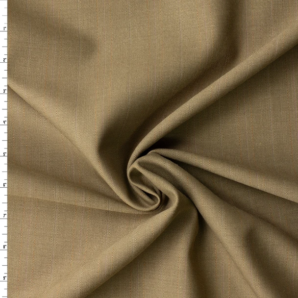 Tan With Orange, Magenta, and Blue Pinstripes Wool Suiting #33003 Fabric By The Yard