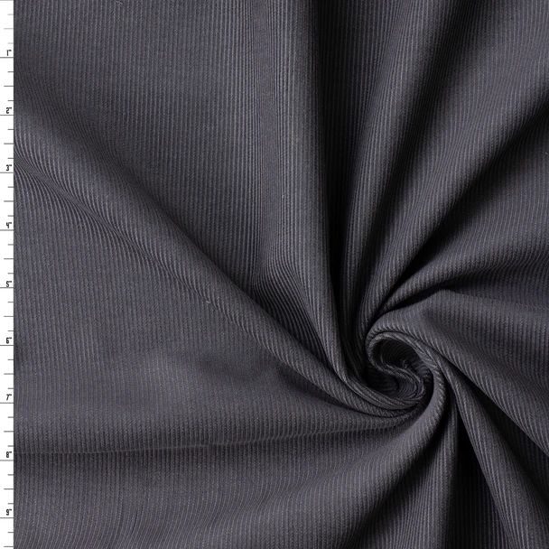 Charcoal 14 Wale Corduroy #33007 Fabric By The Yard