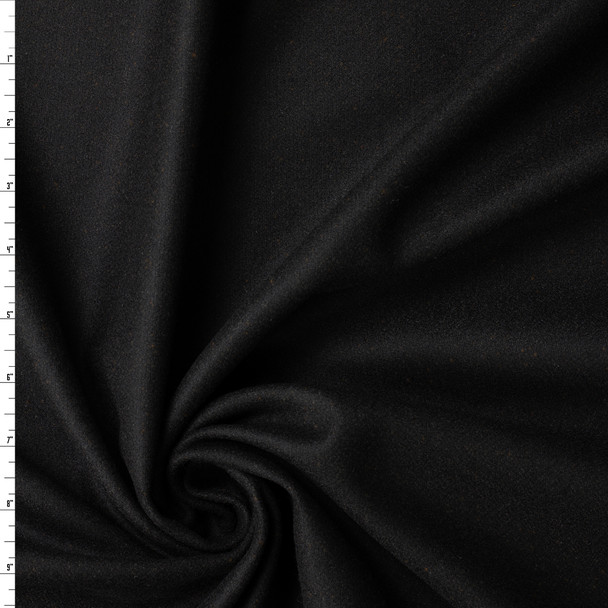Black Wool Melton #33035 Fabric By The Yard