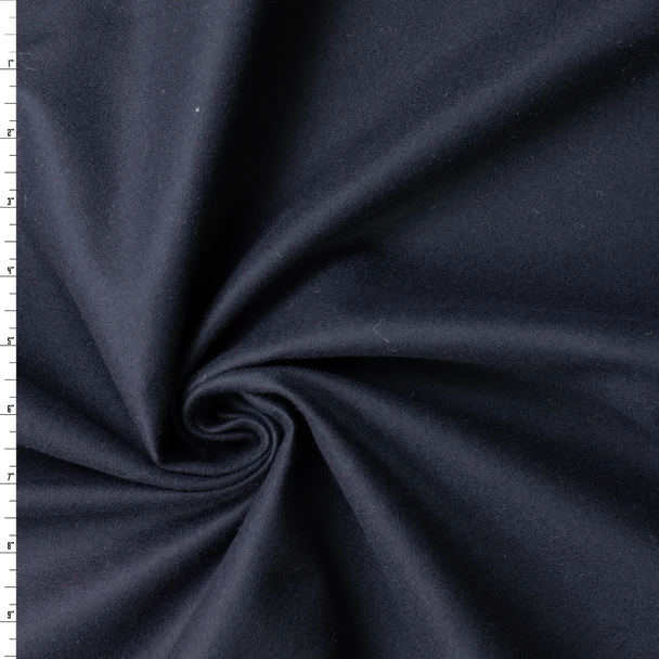 Navy Wool Melton #33040 Fabric By The Yard