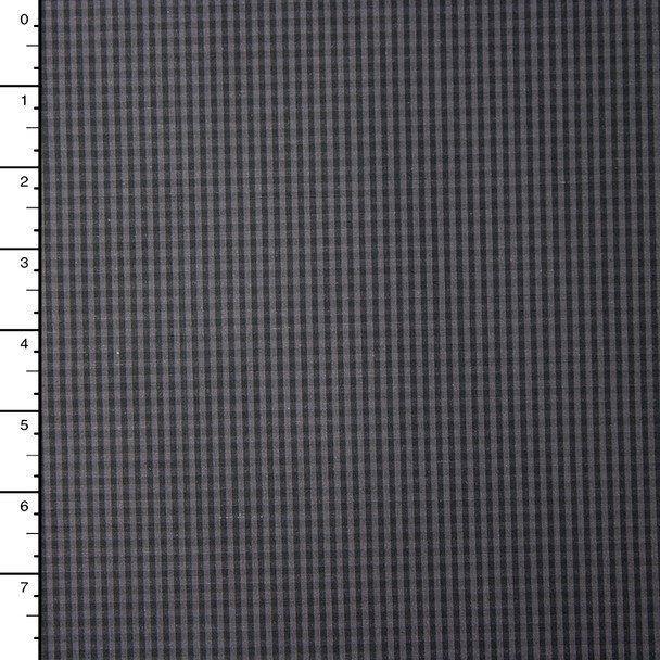 Grey and Black Mini Check Cotton Shirting