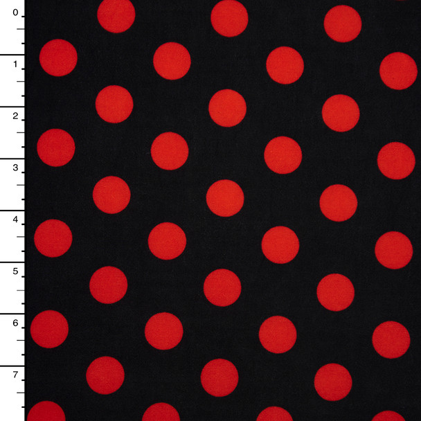 Red on Black Polka Dot Stretch ITY