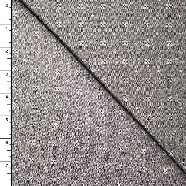 Grey Dotted Lightweight Cotton Dobby Chambray