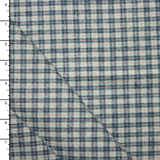 Blue an Grey Mini Plaid Heavyweight Flannel