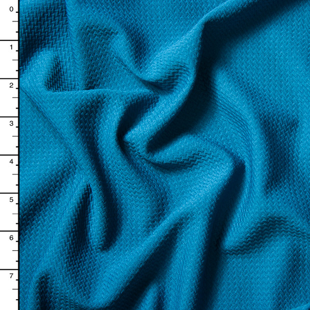Teal Braided Look Stretch Liverpool Knit