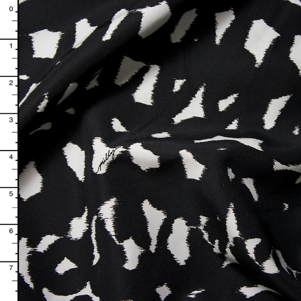 Black and White Designer Cotton/Silk Bengaline from ‘Milly’ Fabric By The Yard