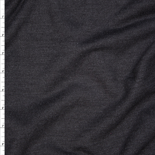 Black Heather Midweight French Terry Fabric By The Yard