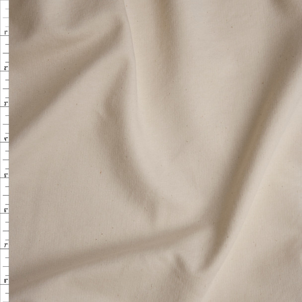 Natural Ivory Lightweight Cotton French Terry Fabric By The Yard