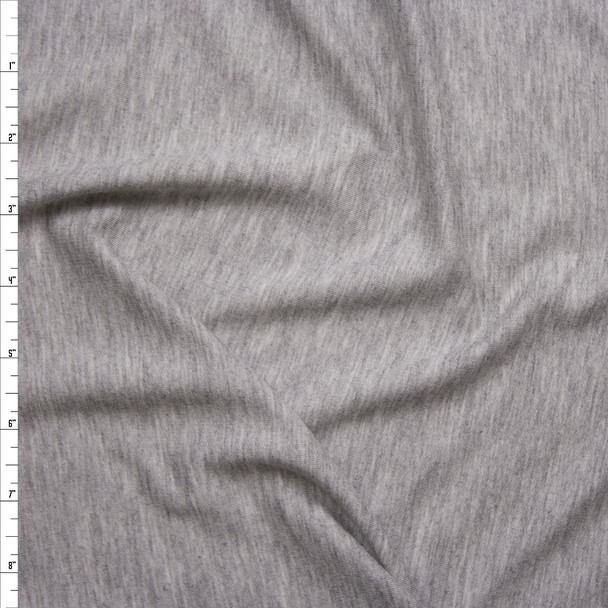 Light Grey Heather Lightweight French Terry Fabric By The Yard