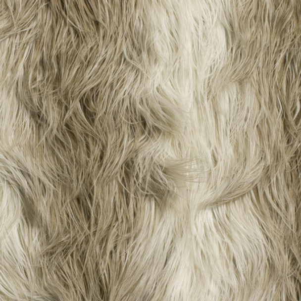 Cali Fabrics Ivory/Brown Llama Luxury Faux Fur