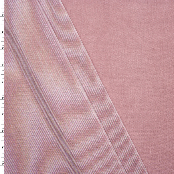 Dusty Rose Lightweight Stretch Rayon French Terry Fabric By The Yard
