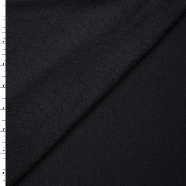 Soft Midweight Black Sweatshirt Fleece Fabric By The Yard