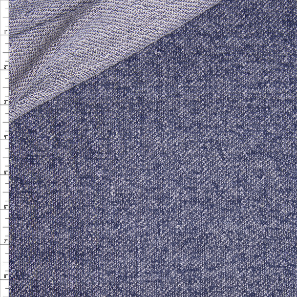 Indigo Denim Look Lightweight Rayon French Terry Fabric By The Yard