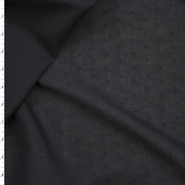 Black Clip Dot Cotton Lawn Fabric By The Yard