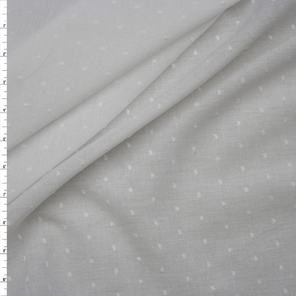 White Clip Dot Cotton Lawn Fabric By The Yard