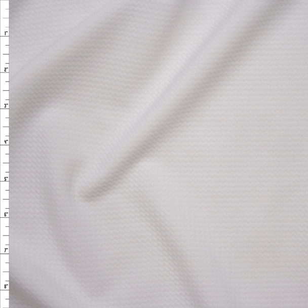 Solid White Braided Texture Liverpool Knit Fabric By The Yard